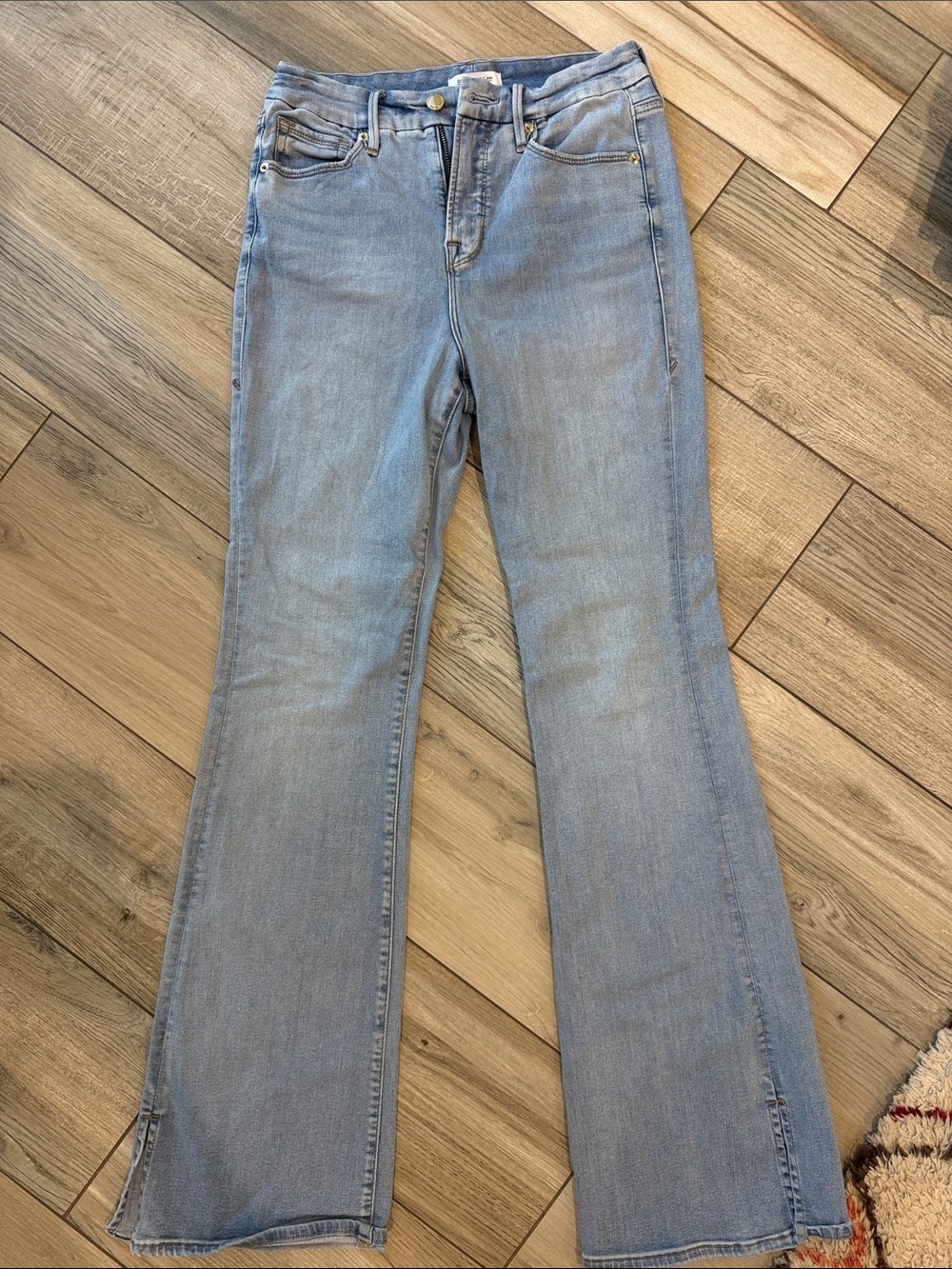 Good American Light Blue Flare Jeans